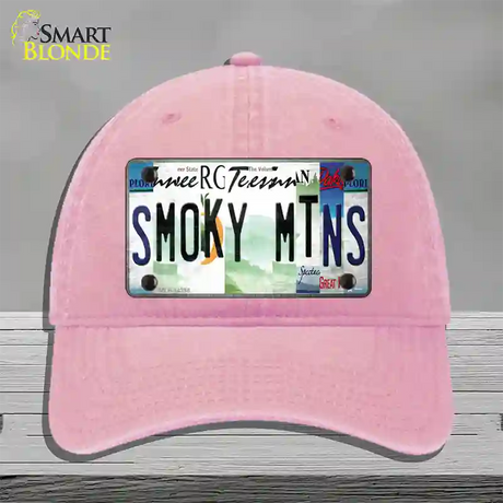 Smoky Mountains License Plate Art Novelty License Plate Hat Unconstructed Cotton / Pink