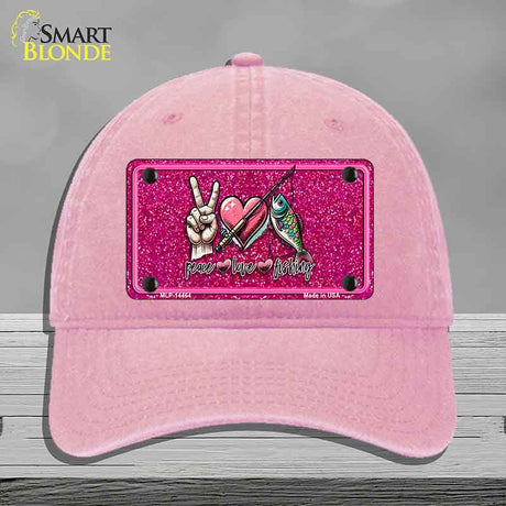 Peace Love Fishing Novelty License Plate Hat HAT-MLP-14464