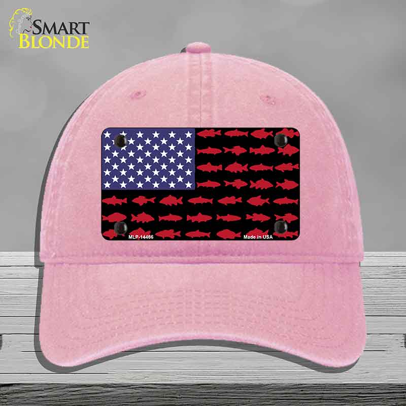 Fishermans American Flag Novelty License Plate Hat HAT-MLP-14466