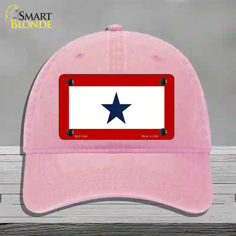 Blue Star One Novelty License Plate Hat Unconstructed Cotton / Pink