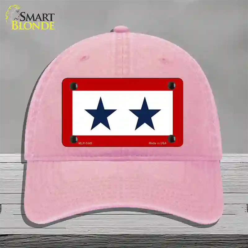 Blue Star Two Novelty License Plate Hat Unconstructed Cotton / Pink