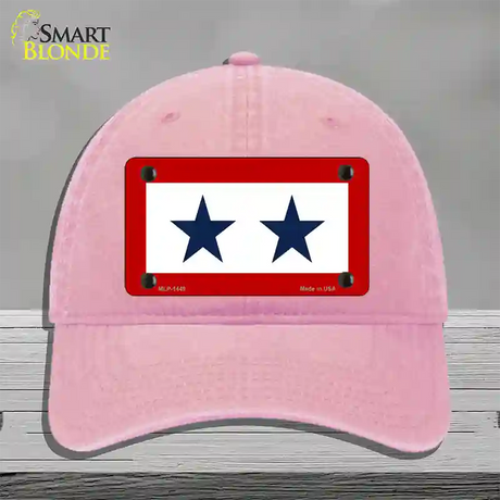 Blue Star Two Novelty License Plate Hat Unconstructed Cotton / Pink