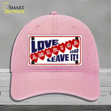 Love America Or Leave It Novelty License Plate Hat Unconstructed Cotton / Pink