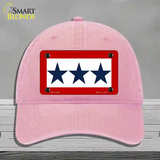 Blue Star Three Novelty License Plate Hat Unconstructed Cotton / Pink