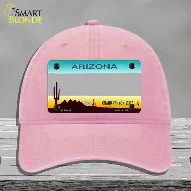 Arizona State Blank Novelty License Plate Hat Unconstructed Cotton / Pink / Gray Arizona Sunset (1455):https | Clean | Yes