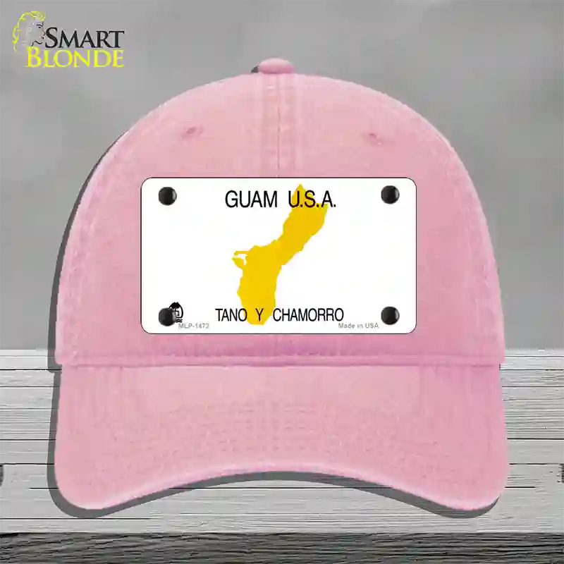 Guam State Novelty License Plate Hat Unconstructed Cotton / Pink