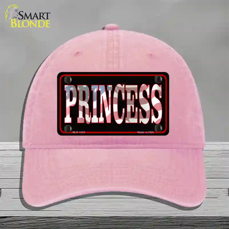 Princess Patriotic Novelty License Plate Hat Unconstructed Cotton / Pink