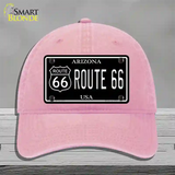 Route 66 Arizona Black Novelty License Plate Hat Unconstructed Cotton / Pink