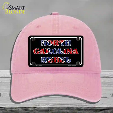 North Carolina Rebel Novelty License Plate Hat Unconstructed Cotton / Pink