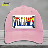 Williams Arizona Flag White Novelty License Plate Hat Unconstructed Cotton / Pink