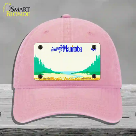 Manitoba Novelty License Plate Hat Unconstructed Cotton / Pink