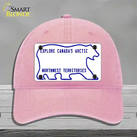 Northwest Territories Novelty License Plate Hat Unconstructed Cotton / Pink