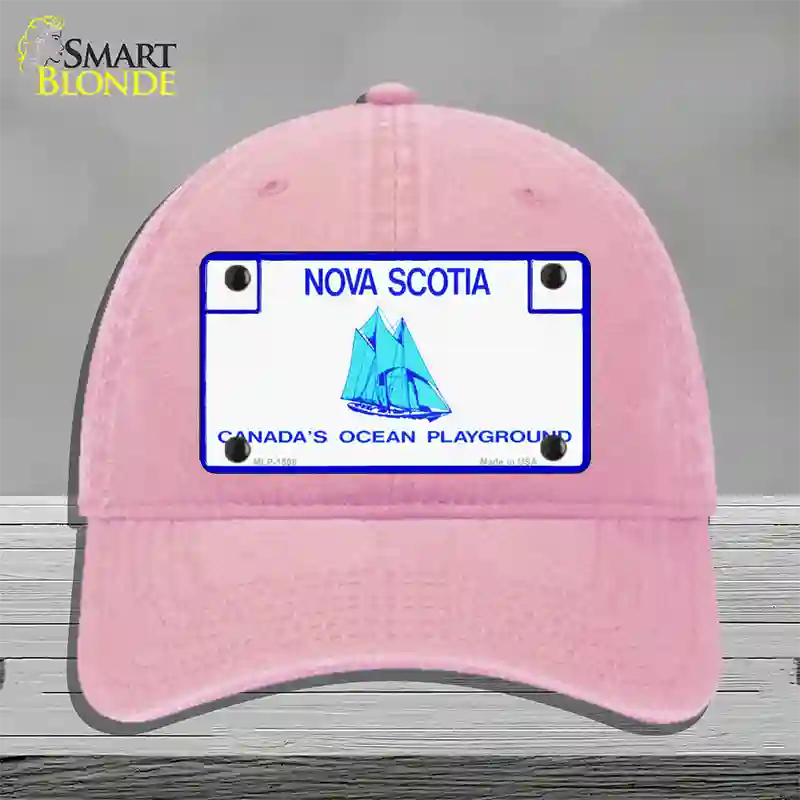 Nova Scotia Novelty License Plate Hat Unconstructed Cotton / Pink