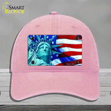 Lady Liberty Novelty License Plate Hat Unconstructed Cotton / Pink