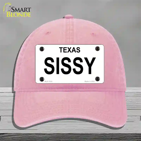 SISSY Novelty License Plate Hat Unconstructed Cotton / Pink