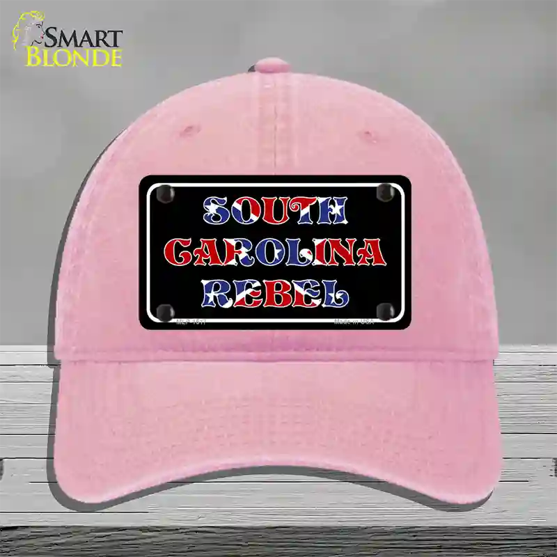 South Carolina Rebel Novelty License Plate Hat Unconstructed Cotton / Pink