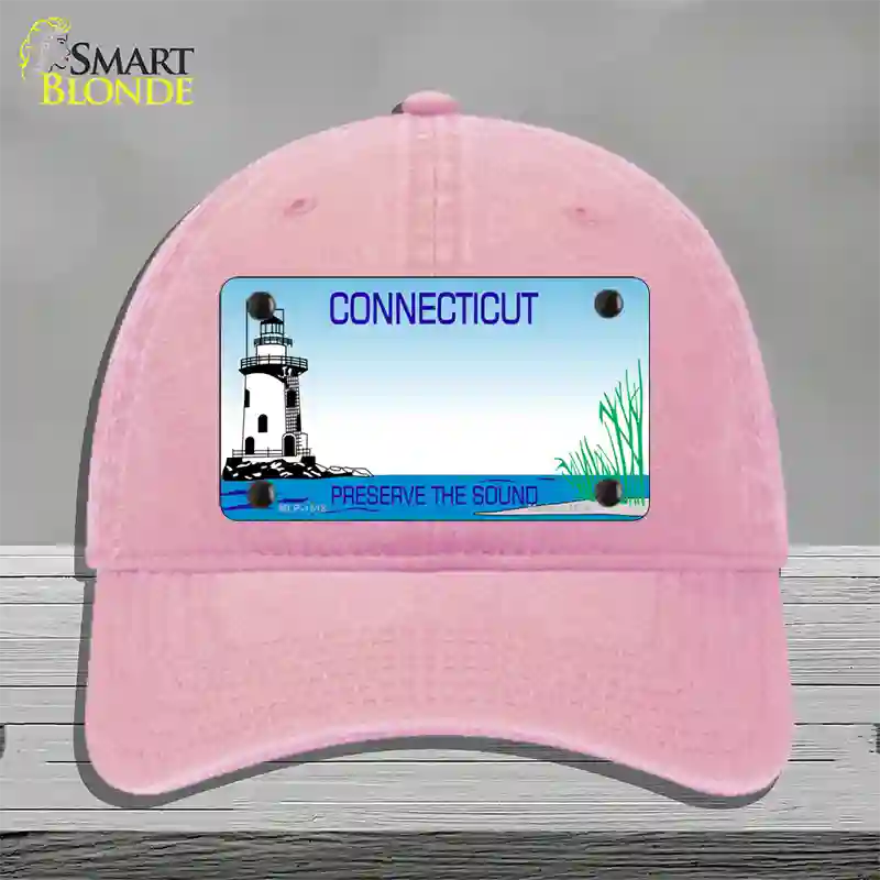 Connecticut Preserve State Blank Novelty License Plate Hat Unconstructed Cotton / Pink