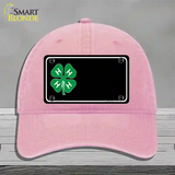 4-H Offset Novelty License Plate Hat Unconstructed Cotton / Pink