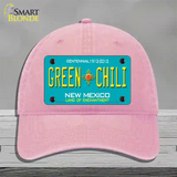 Green Chili New Mexico Novelty License Plate Hat Unconstructed Cotton / Pink