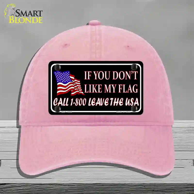 1 800 Leave The USA Novelty License Plate Hat Unconstructed Cotton / Pink