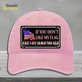 1 800 Leave The USA Novelty License Plate Hat Unconstructed Cotton / Pink