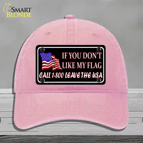 1 800 Leave The USA Novelty License Plate Hat Unconstructed Cotton / Pink