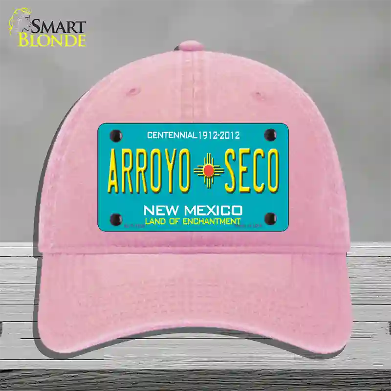 Arroyo Seco New Mexico Novelty License Plate Hat Unconstructed Cotton / Pink