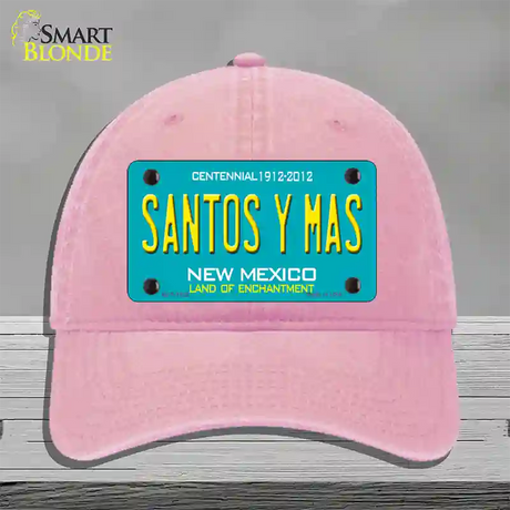 New Mexico Santos Y Mas Novelty License Plate Hat Unconstructed Cotton / Pink