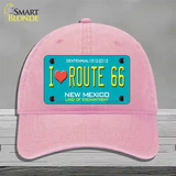 I Love Route 66 New Mexico Novelty License Plate Hat Unconstructed Cotton / Pink