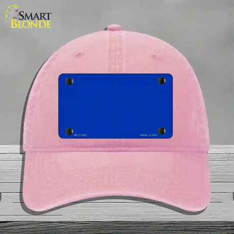 Royal Blue Solid Novelty License Plate Hat Unconstructed Cotton / Pink