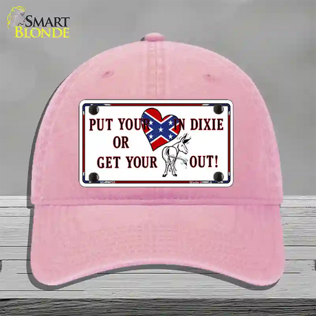 Heart In Dixie Novelty License Plate Hat Unconstructed Cotton / Pink