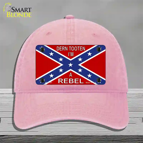 Im A Rebel Novelty License Plate Hat Unconstructed Cotton / Pink