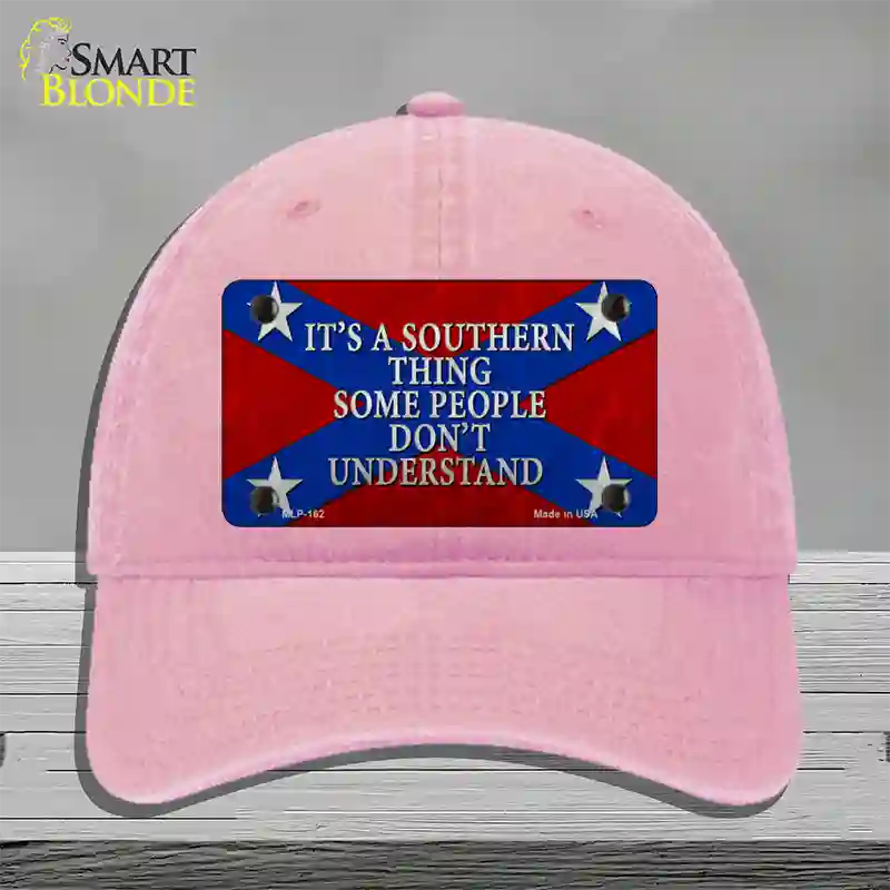 Its A Southern Thing Novelty License Plate Hat Unconstructed Cotton / Pink