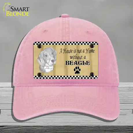 Pencil Sketch Beagle Novelty License Plate Hat Unconstructed Cotton / Pink