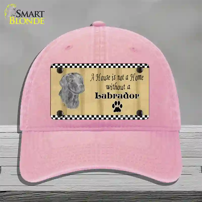 Pencil Sketch Labrador Novelty License Plate Hat Unconstructed Cotton / Pink