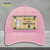 Pencil Sketch Chihuahua Novelty License Plate Hat Unconstructed Cotton / Pink