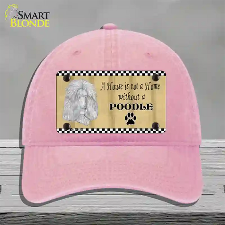 Pencil Sketch Poodle Novelty License Plate Hat Unconstructed Cotton / Pink