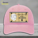 Pencil Sketch Bulldog Novelty License Plate Hat Unconstructed Cotton / Pink