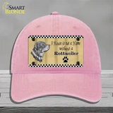 Pencil Sketch Rottweiler Novelty License Plate Hat Unconstructed Cotton / Pink