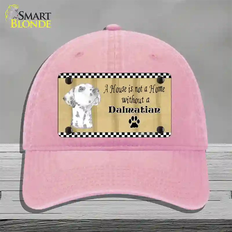 Pencil Sketch Dalmatian Novelty License Plate Hat Unconstructed Cotton / Pink