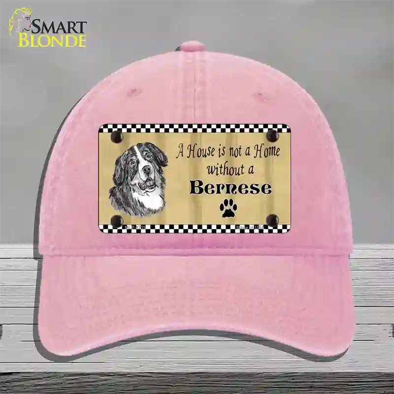 Pencil Sketch Bernese Novelty License Plate Hat Unconstructed Cotton / Pink