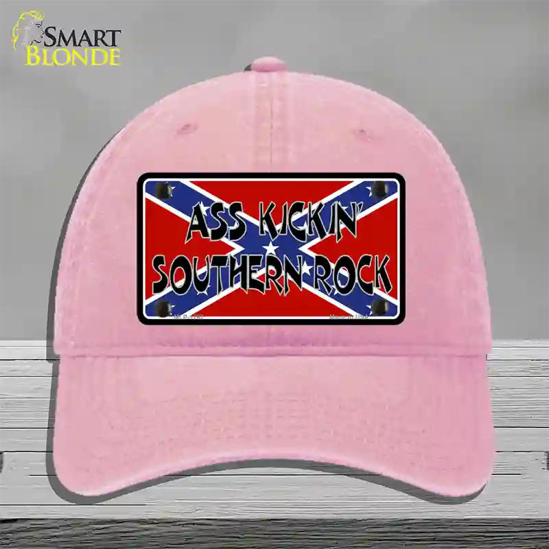 Southern Rock Confederate Flag Novelty License Plate Hat Unconstructed Cotton / Pink