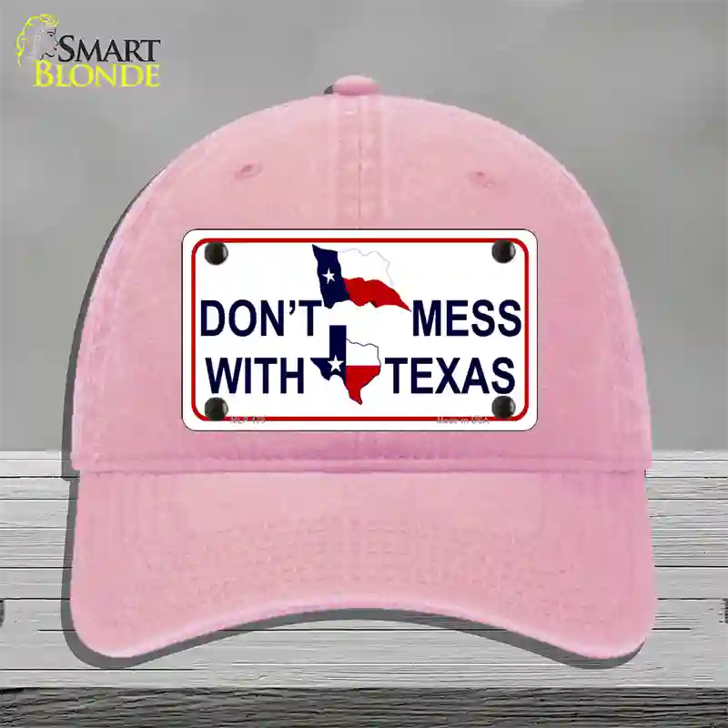 Dont Mess With Texas Novelty License Plate Hat Unconstructed Cotton / Pink