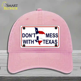 Dont Mess With Texas Novelty License Plate Hat Unconstructed Cotton / Pink