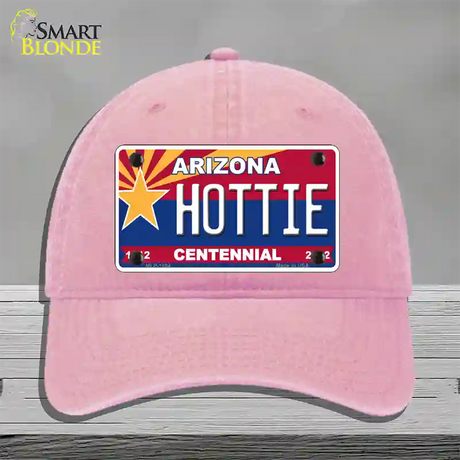 Arizona Centennial Hottie Novelty License Plate Hat Unconstructed Cotton / Pink