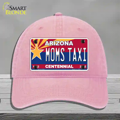 Arizona Centennial Moms Taxi Novelty License Plate Hat Unconstructed Cotton / Pink