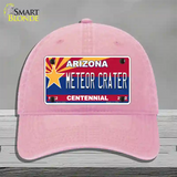 Arizona Centennial Meteor Crater Novelty License Plate Hat Unconstructed Cotton / Pink