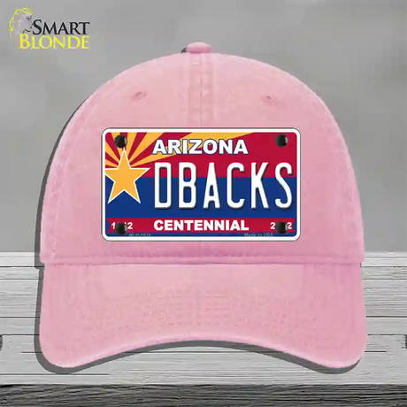 Arizona Centennial Dbacks Novelty License Plate Hat Unconstructed Cotton / Pink