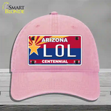 Arizona Centennial LOL Novelty License Plate Hat Unconstructed Cotton / Pink