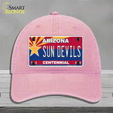 Arizona Centennial Sun Devils Novelty License Plate Hat Unconstructed Cotton / Pink